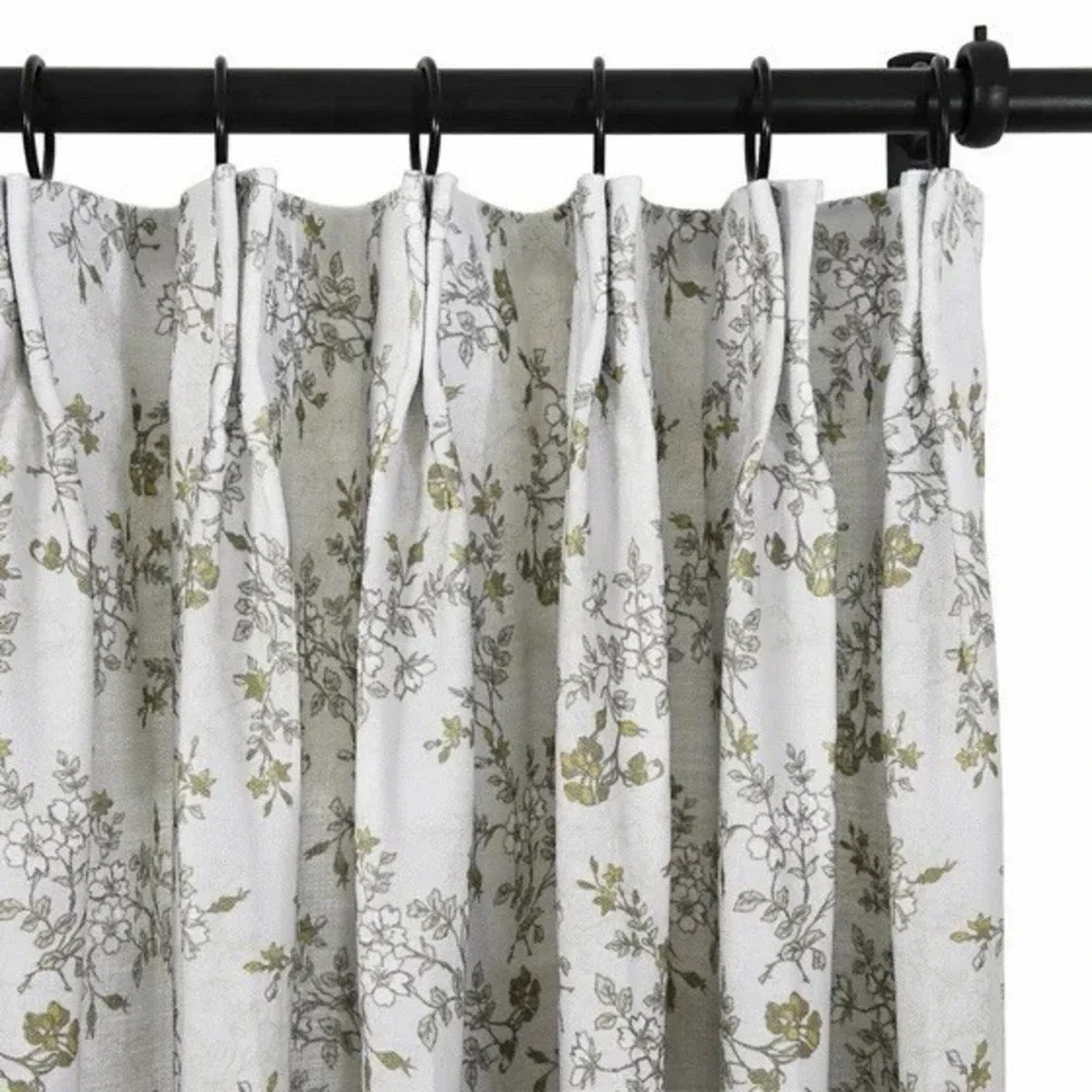 TWOPAGES Sara Le Print Linen Drapery Pleated Vintage CottonWhite Set 4)26